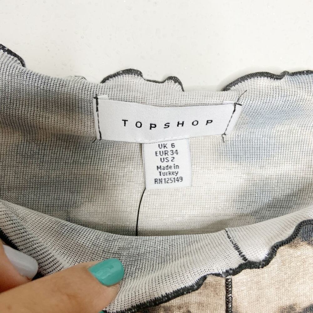 Topshop Womens Multi Tie-dye Cotton-blend Mini Dress In Brown Multi Size 2 - Picture 4 of 6